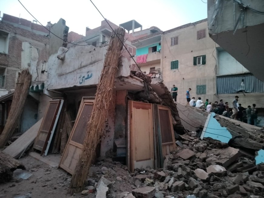 انهيار عقار بمدينة الرياض بكفر الشيخ