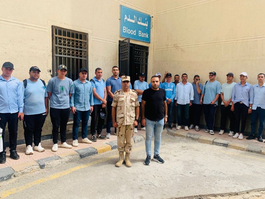 طلاب التربية العسكرية يتبرعون بالدم لمستشفي كفر الشيخ الجامعي