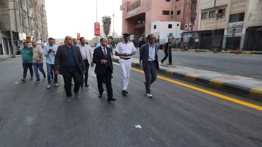 محافظ كفر الشيخ يتفقد أعمال تخطيط وتنفيذ إشارات وعلامات الطرق بعدد من شوارع المحافظة