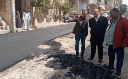 نائب محافظ الجيزة يتفقد مشروعات تطوير الطرق فى البدرشين