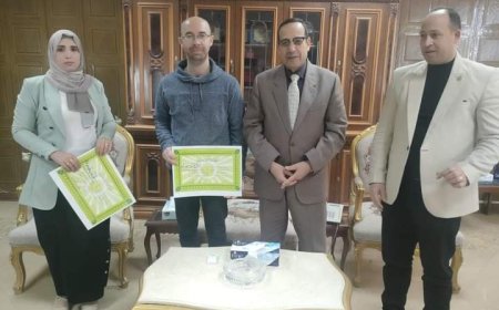 محافظ شمال سيناء يكرم موظفين بالمكتب الفنى لتفانيهم في العمل