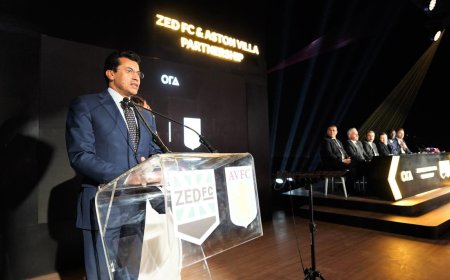 وزير الشباب والرياضة يشهد اعلان "زد اف سي" شراكته الاستراتيجية مع نادي أستون فيلا الإنجليزي