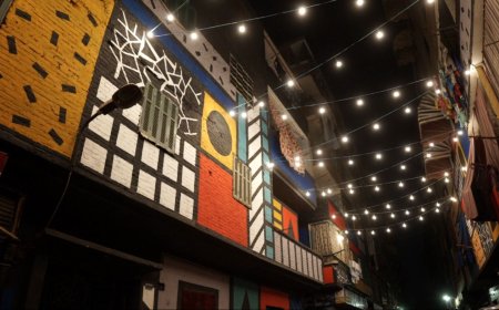 بالالوان والزينة.. شباب مدينة النور تبدع في تجميل شارع مصطفى شعبان