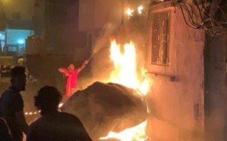 منزل تحول إلى محرقة..و 16 مصاباا