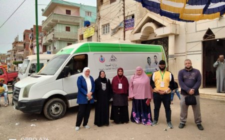 إجراء الكشف الطبي على 2735 مريضاً بقافلتي حياة كريمة بقريتين ببيلا والرياض بكفرالشيخ 