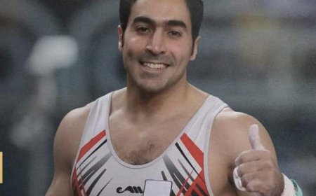 علي زهران يحتل المركز الخامس في نهائي جهاز الحلق بكأس العالم للجمباز الفني بمصر
