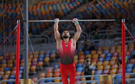 أحمد المراغي يحتل المركز الخامس في جهاز العقلة بكأس العالم للجمباز