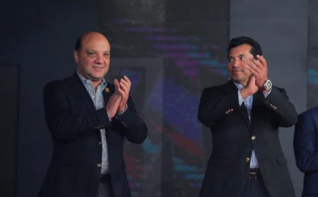 رئيس الجمباز يهنئ وزير الشباب برئاسة الاتحاد الافريقي للرياضة الجامعية 