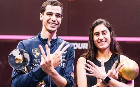 علي فرج لاعب أندية وادى دجلة يتوج بطولة العالم للإسكواش للمرة الرابعة في تاريخه