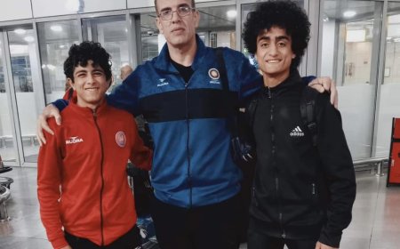 أبطال مصارعة القومي للموهبة بكفر الشيخ ضمن صفوف المنتخب الوطني فى طريقم للبطولة الأفريقية بتونس