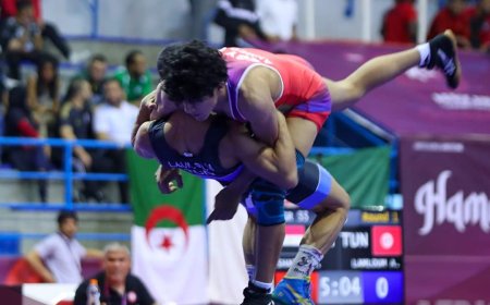 أحمد عبد الباري" ابن كفر الشيخ" الأول بالبطولة الأفريقية للمصارعة بتونس 