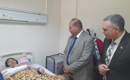 مدير مكتب المحافظ تقديم كافه الرعايه المتكامله للمصابين داخل المستشفي