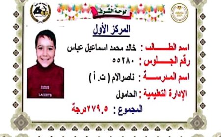 محافظ كفر الشيخ يعلن أوائل الشهادة الإعدادية والحمول تستحوذ على الأوائل