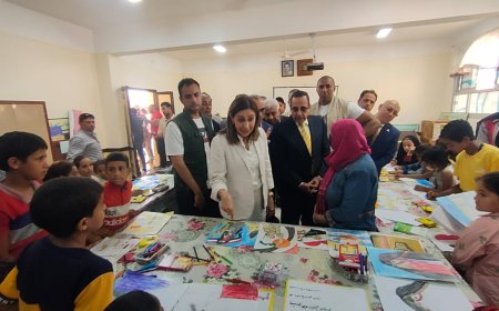 وزيره الثقافه تتفقد ورش الفنون التشكيليه بالشيخ زويد