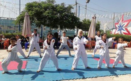 رياضة كفر الشيخ: إختبارات ترقى أحزمة التايكوندو بنادي مطوبس الرياضي علي ضفاف النيل 