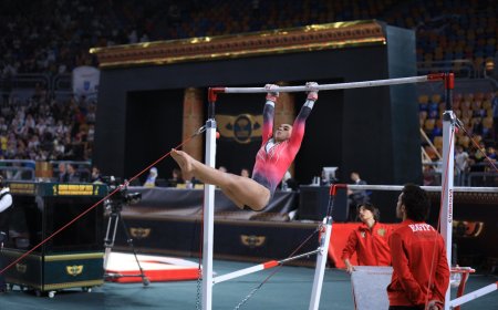 ساندرا الصادق وندي عوض يشاركا فى كأس التحدي للجمباز بباريس 