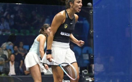 أبطال وادى دجلة هانيا الحمامي و مازن هشام يواصلون مسيرة الانتصارات ببطولة قطر للإسكواش