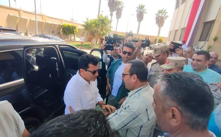 قبل إنطلاق الزياره الميدانيه شوشه يستقبل وزير الشباب والرياضة بالعريش