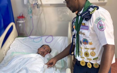 فرق الكشافة بجمعية الظبيه فى زيارة لمستشفى الأمير بن ناصر بن عبد العزيز