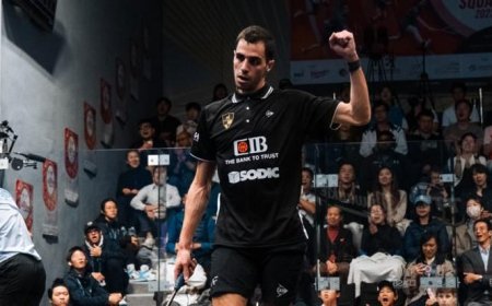 تأهل أبطال وادى دجلة هانيا الحمامي وعلي فرج للدور نصف النهائي لبطولة هونج كونج للإسكواش