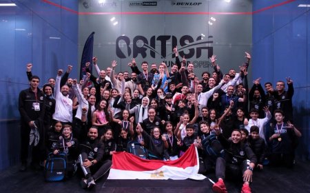 الاسكواش يحقق العلامة الكاملة ويحصد كل الميداليات الذهبية في بطولة إنجلترا الدولية 