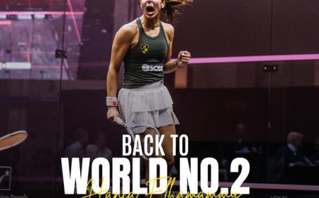 وادى دجلة" يسيطر على التصنيف العالمي للإسكواش ... وهانيا الحمامي تتقدم لوصافة السيدات