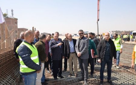 وزير النقل يتفقد مواقع العمل  بالمرحلة الثانية من مشروع تطوير الطريق الدائري حول القاهرة الكبرى،