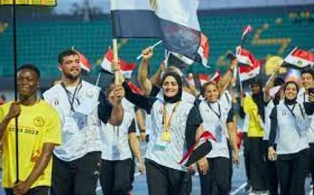 بعد حصولهم على " 156" ميدالية متنوعة وتصدر ترتيب دورة الألعاب الأفريقية بغانا..