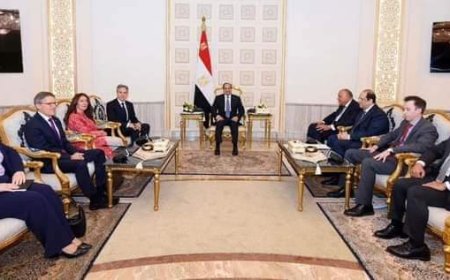 الرئيس عبد الفتاح السيسي  يستقبل وزير الخارجية الأمريكي "أنتوني بلينكن" والوفد المرافق له بحضور  وزير الخارجية ورئيس المخابرات العامة