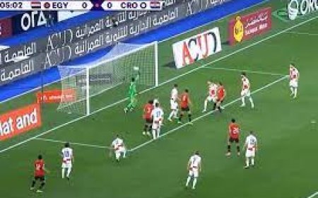 رامي ربيعة يسجل الهدف الأول لمصر أمام كرواتيا