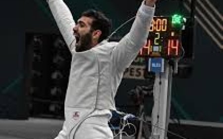 زياد السيسى يهزم بطل أمريكا ويصعد لنهائى الجائزة الكبرى للسلاح