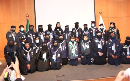 بتشريف الأميرة دعاء بنت محمد دُشِن المعرض الكشفي لفتيات الأمل  الصاعد ( أنامل كشفية) في قاعة الملك عبدالعزيز بجامعة أم القرى