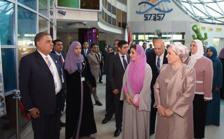 انتصار السيسي توجه الشكر لحرم سلطان عُمان على مشاركتها في زيارة مستشفى ٥٧٣٥٧