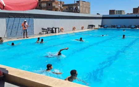 حمامات السباحة مقصد الأطفال هرباً من درجات الحرارة فى الهيئات الشبابية والرياضية ضمن فاعليات مبادرة "العيد أحلى" بكفر الشيخ