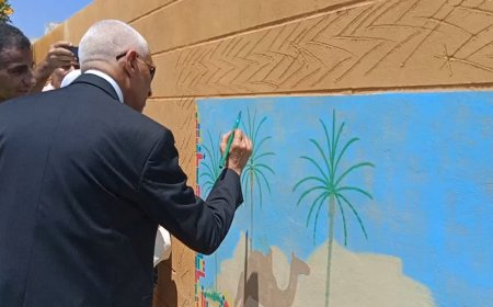 محافظ شمال سيناء يشهد تجميل وتزيين ميادين شمال سيناء