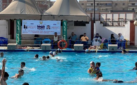 تدريبات السباحة بنادى كفر الشيخ الرياضى ضمن فعاليات .. صيف شبابنا 