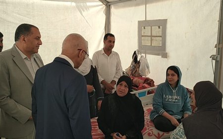 مجاور يتفقد المرضي الفلسطينين بمستشفي الشيخ زويد