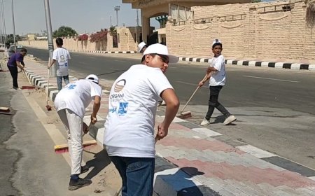 مجاور إظهار الوجه الحضاري لشوارع مدينه العريش من خلال مبادره النظافه