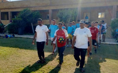 رياضة كفر الشيخ : تدريبات معسكر الشباب ببلطيم إحتفالا باليوم اليوم العالمى للشباب 