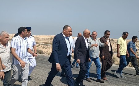 محافظ شمال سيناء يتابع رفع كفاءه الطريق الدولي