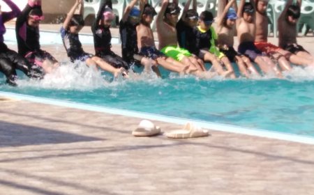 نادي سخا يفتح أبواب تدريبات السباحة للنشء ضمن فعاليات مبادرة "صيفك رياضة وصحة "