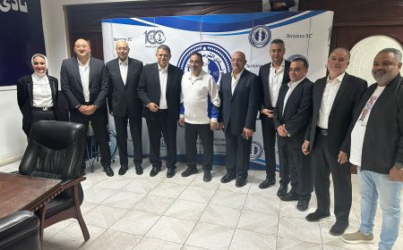طارق السعيد رئيس نادي الترسانة يستقبل قائمة خالد فتحي قبل انتخابات اليد