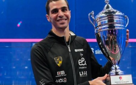 لاعب "وداى دجلة" علي فرج يتوج ببطولة سنغافورة المفتوحة للاسكواش