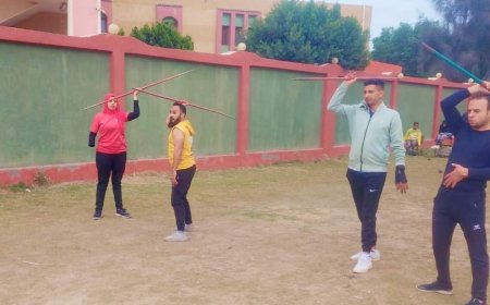 تدريبات رمى الجلة والرمح ضمن فاعليات المشروع القومى لذوى الهمم برياضة كفر الشيخ
