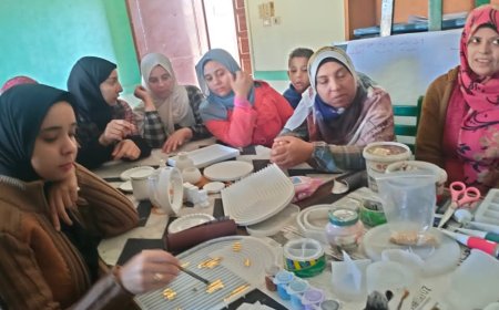 شباب كفر الشيخ تنظم الملتقى الحرفي لتدريب عضوات أندية الفتاة على أعمال الكونكريت بقبريط 