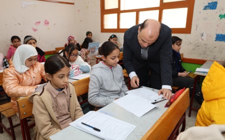 محافظ كفرالشيخ يطمئن على سير امتحانات النقل للمرحلة الابتدائية بمدرسة المنتزة للتعليم الأساسي.. الفصل الدراسى الأول 2024-2025