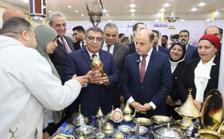 محافظو كفرالشيخ والغربية والدقهلية يفتتحون معرض «أيادي مصر» بحديقة صنعاء 