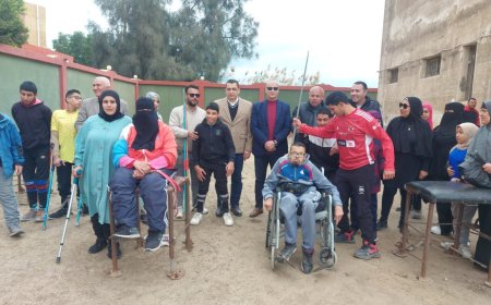 وفد وزارة الشباب يتابع تدريبات المشروع القومى لرياضة ذوى الهمم بكفر الشيخ 