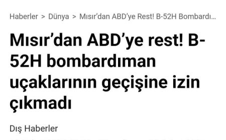نشرت وسائل إعلام تركية أن مصر تمنع قاذفتين امركيتين من اختراق المجال الجوي المصري