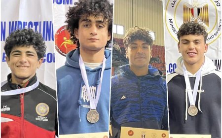 مصارعة المشروع القومي للموهبة بكفر الشيخ تحصد الذهب والبرونز فى ختام بطولة الجمهورية بالسويس